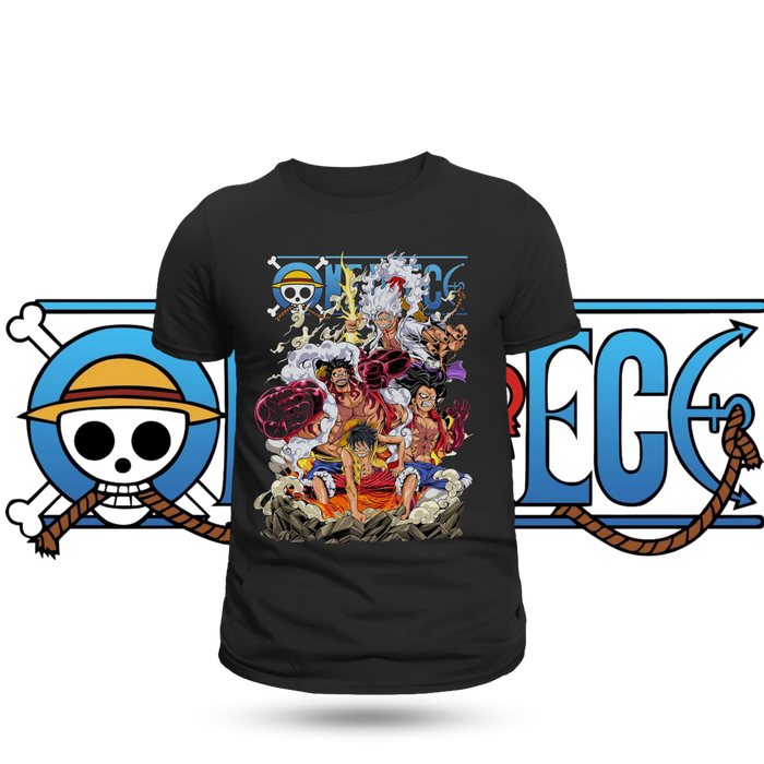 T-shirt One Piece Rufy — tutte le trasformazioni Gear
